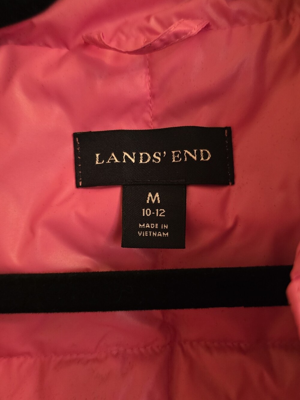 Lands' End Bright Pink Quilted Puffer Vest - Picture 2 of 3